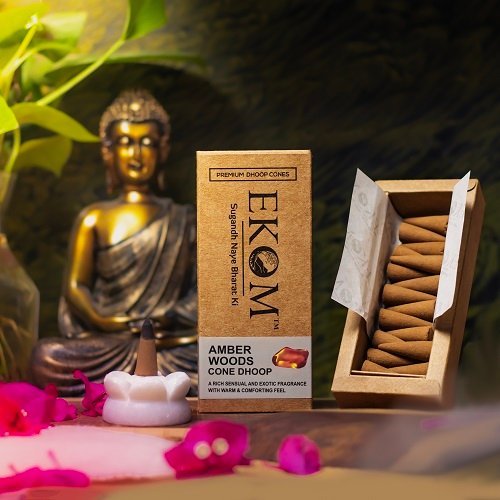 AMBER WOOD DHOOP CONES - Image 2